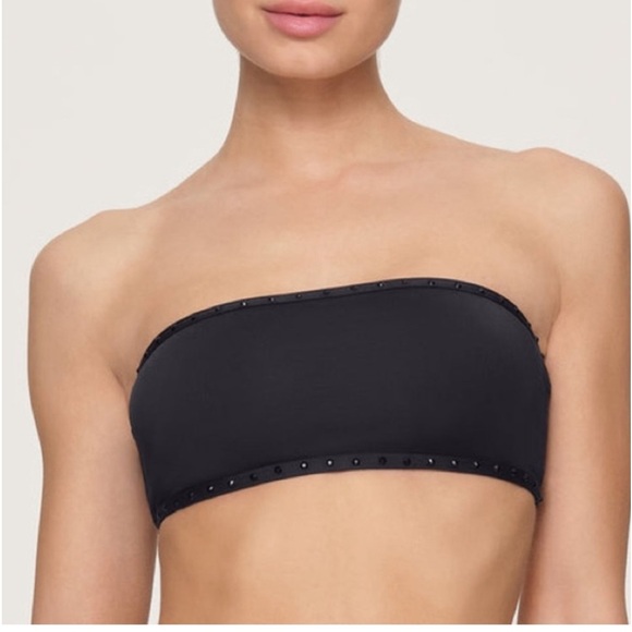 SKIMS Rhinestone Swim Bandeau Bikini Top SZ M NEW - Picture 2 of 6